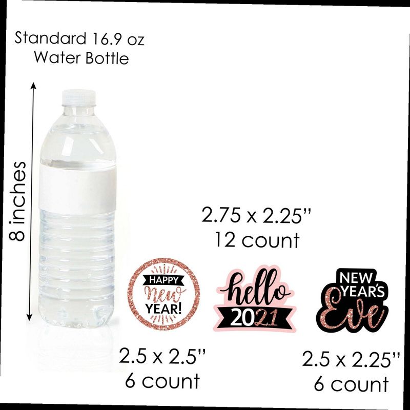 Big Dot of Happiness Rose Gold Happy New Year - Cupcake Decoration - 2021 New Year's Eve Party Cupcake Wrappers and Treat Picks Kit - Set of 24