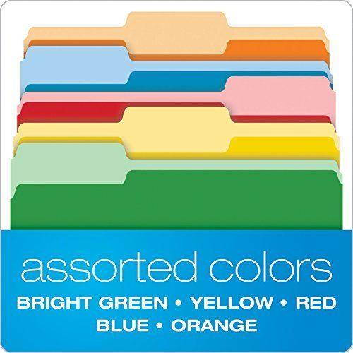 Two Tone Color File Folders Letter Size 1 3 Cut Assorted Colors 100 per Box