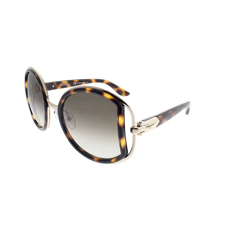 Salvatore Ferragamo  238 Unisex Round Sunglasses Dark Tortoise Gold 52mm
