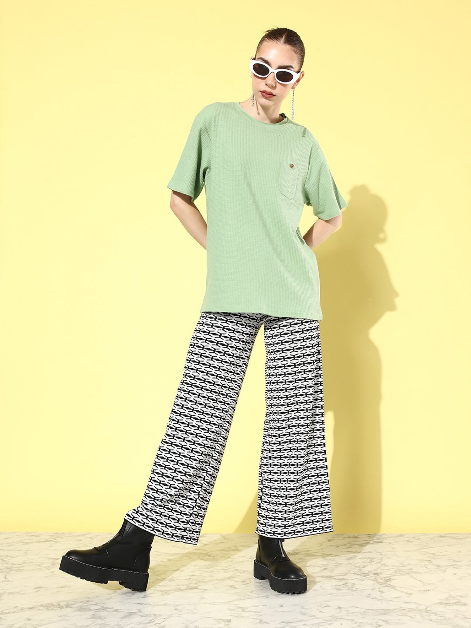 Dillinger Pista Green Cotton Oversized T-Shirt