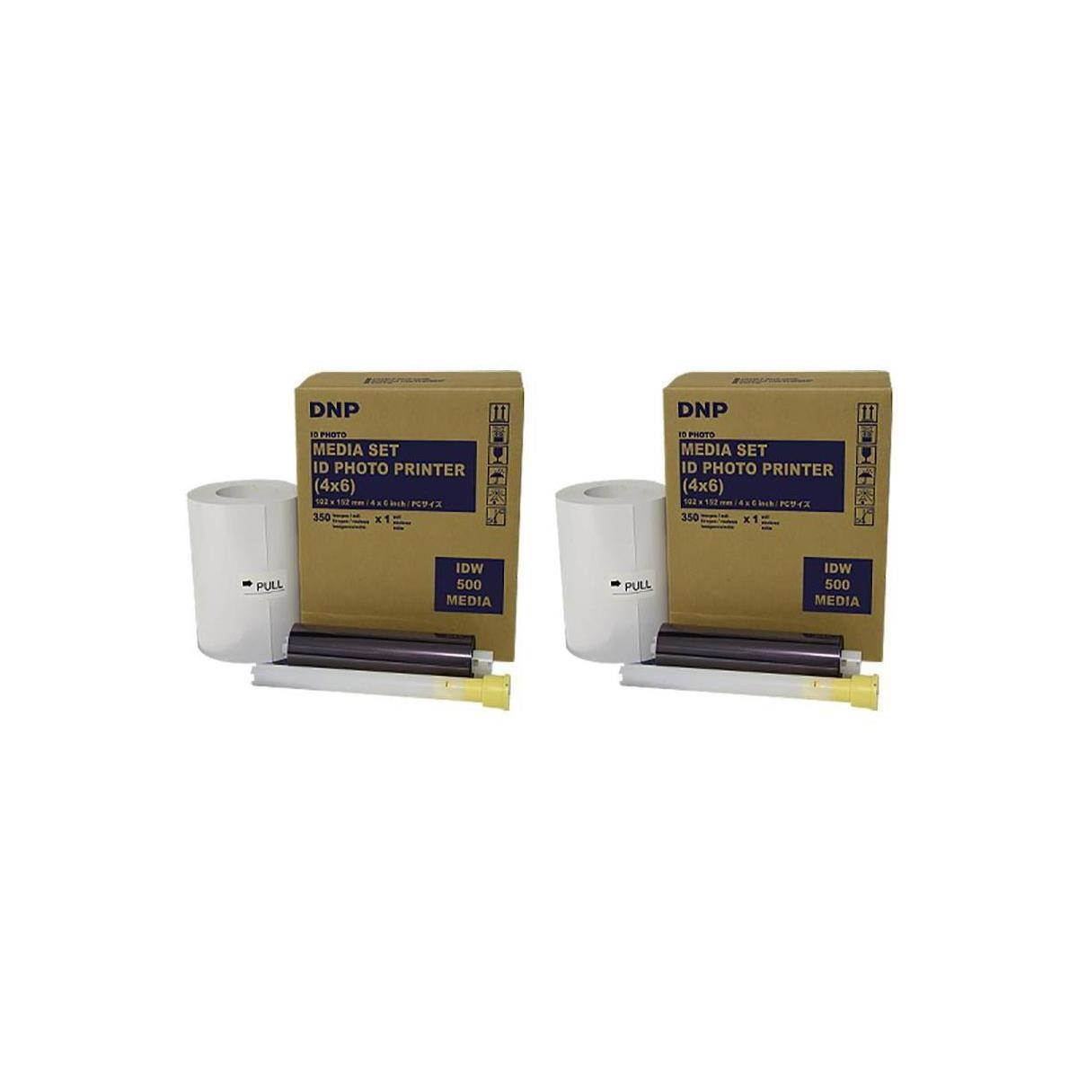DNP 4x6" Paper and Ink Roll Media Set for IDW500 Printer, 350 Prints (2-Pack)