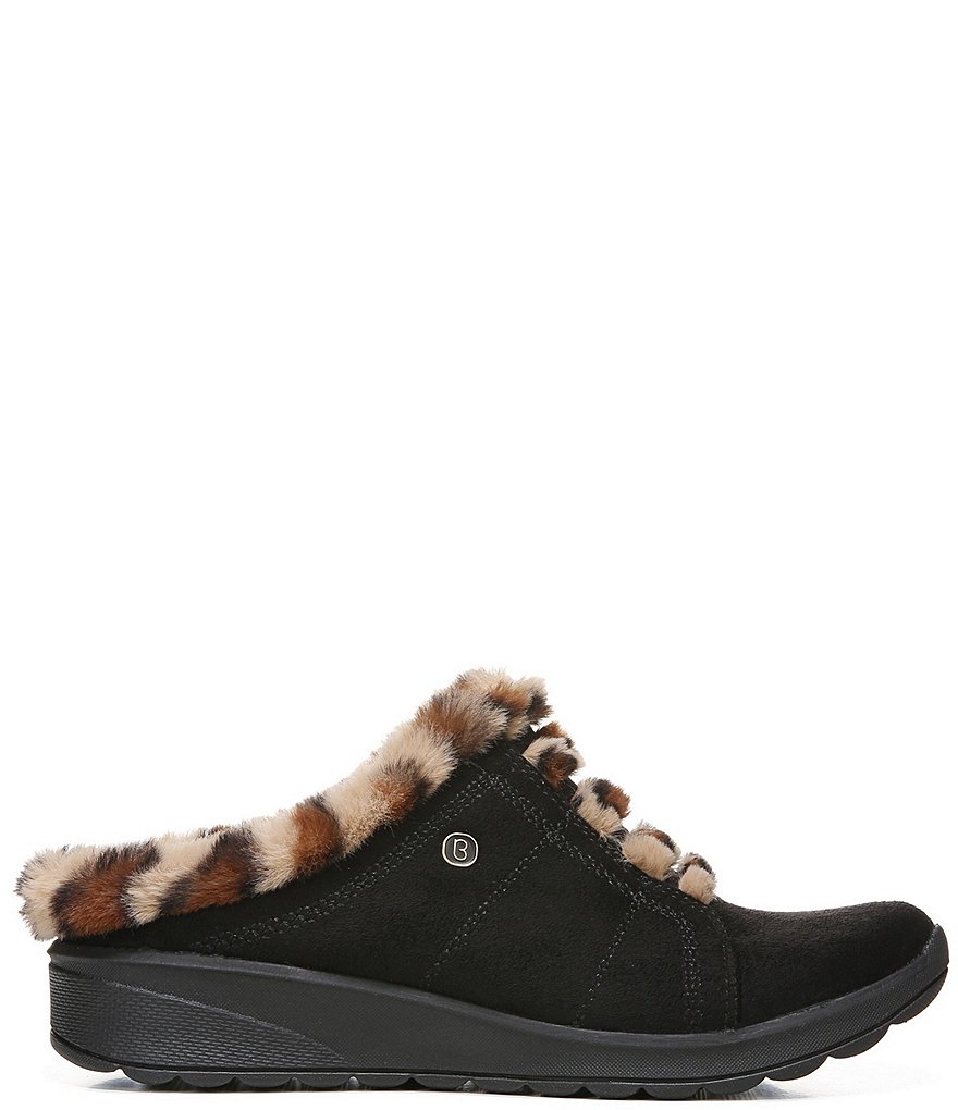 Bzees Golden Cozy Washable Slip-On Leopard Print Faux Fur Mules