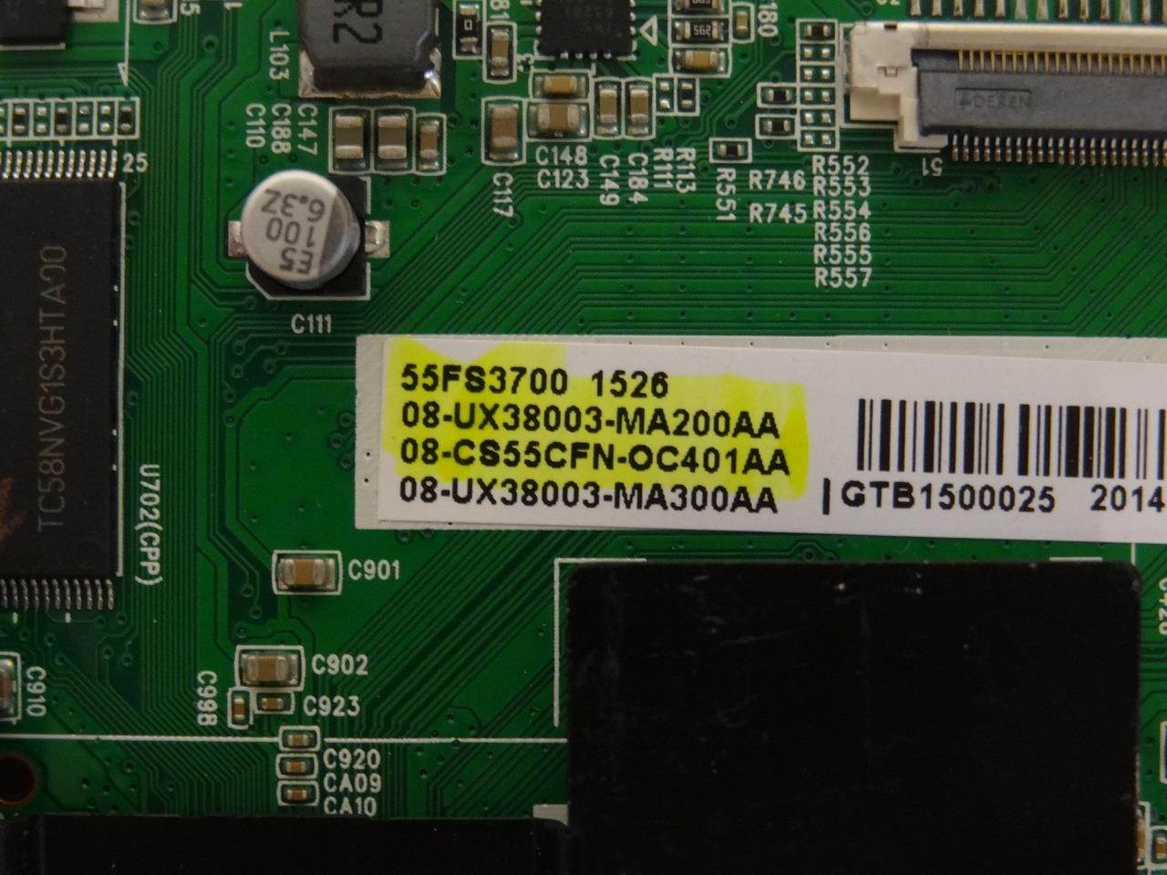 TCL 55FS3700 Main Board (08-UX38003-MA200AA) 08-CS55CFN-OC401AA