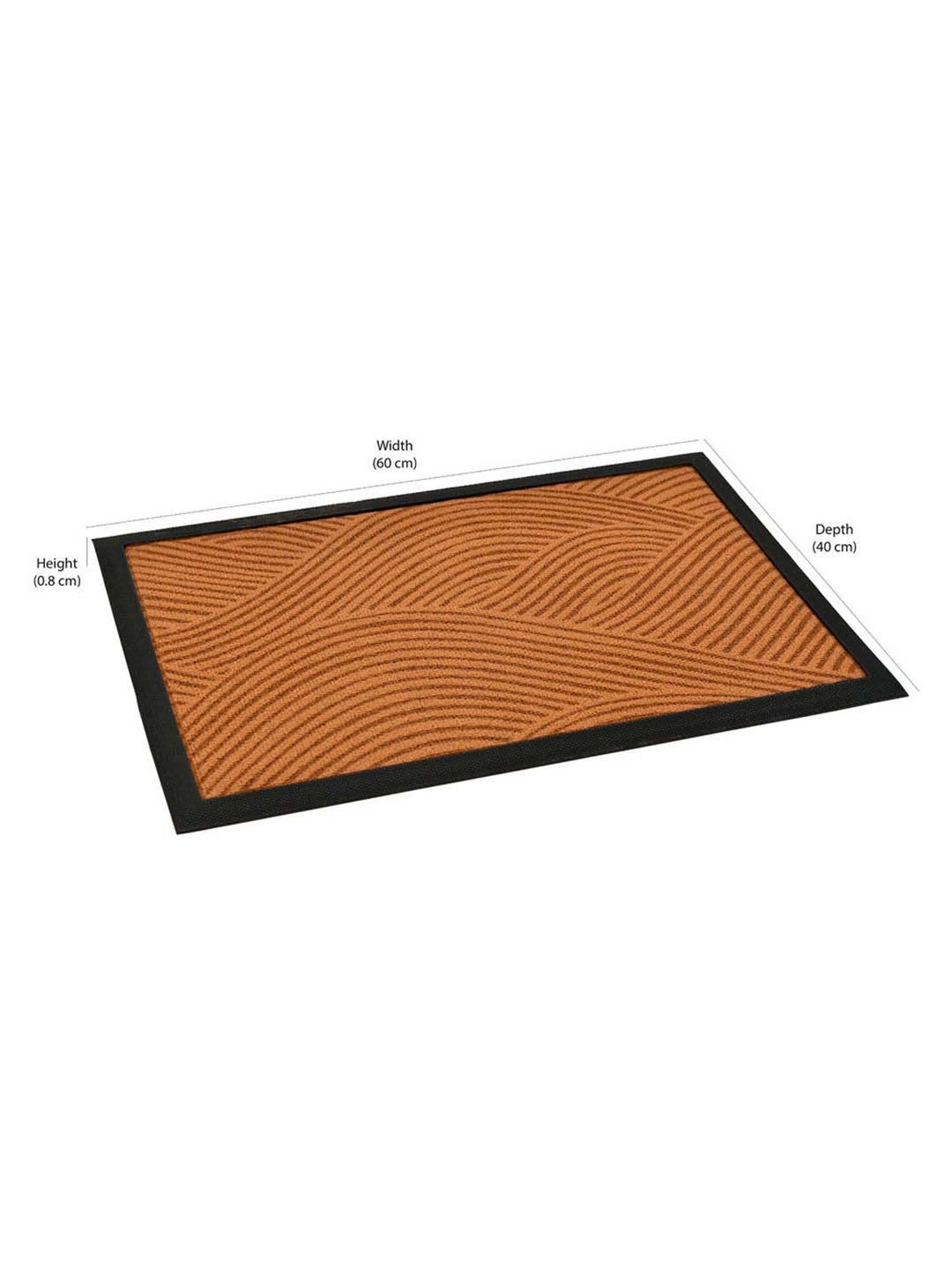 @home Brown Fiber Wavy Anti-Slip Door Mat