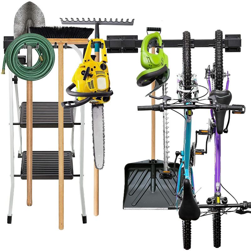 RaxGo 47 in. Wall Mounted Tool and Bike Rack - Garage Wall Shelf