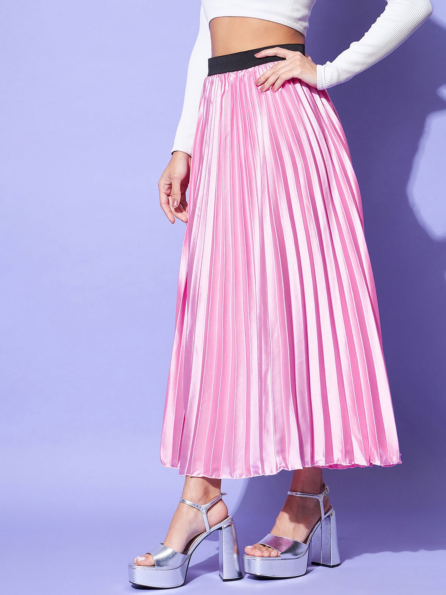 StyleStone Pink A-Line Skirt