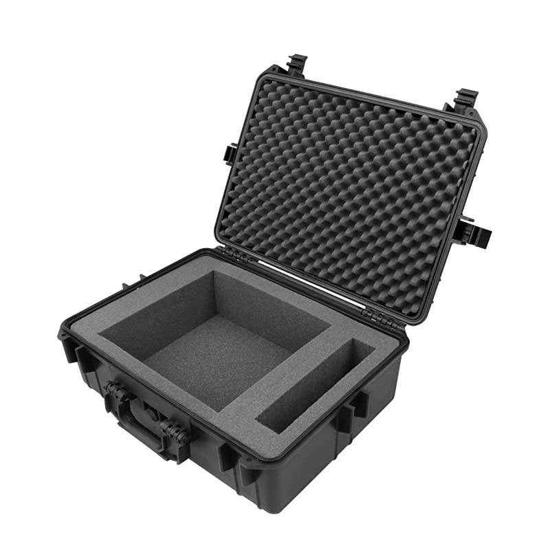 Waterproof Projector Case Hard Shell Projector Bag Compatible with Epson Home Cinema 2100 amp 2150 Select PowerLite Projectors with Protective Foam Interior Padlock Rings and Folding Handle