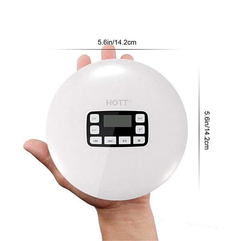 CD Player with Headphones, HOTT Personal CD Walkman Music Player with LCD Display, Skip Protection Shockproof Anti Scratch Function, Support CD, MP3 CD, CD-R, CD-RW Format - Black