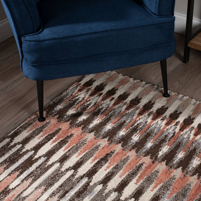 5'3"X7'7" Cinnamon Abstract Woven Area Rug - Addison Rugs