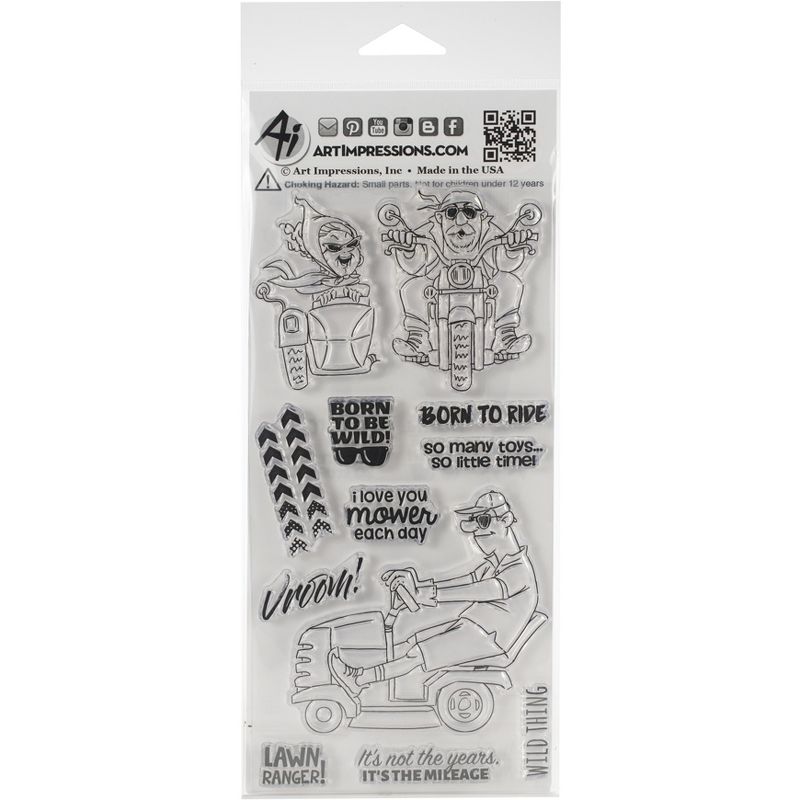 Art Impressions Work & Play Clear Stamps-Born To Ride