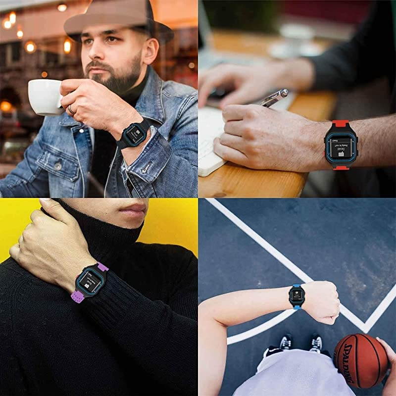 Bands Compatible with Garmin Forerunner 25 Soft Silicone Replacement Watch Band Strap for Garmin Forerunner 25 GPS Running Watch LTeal Large