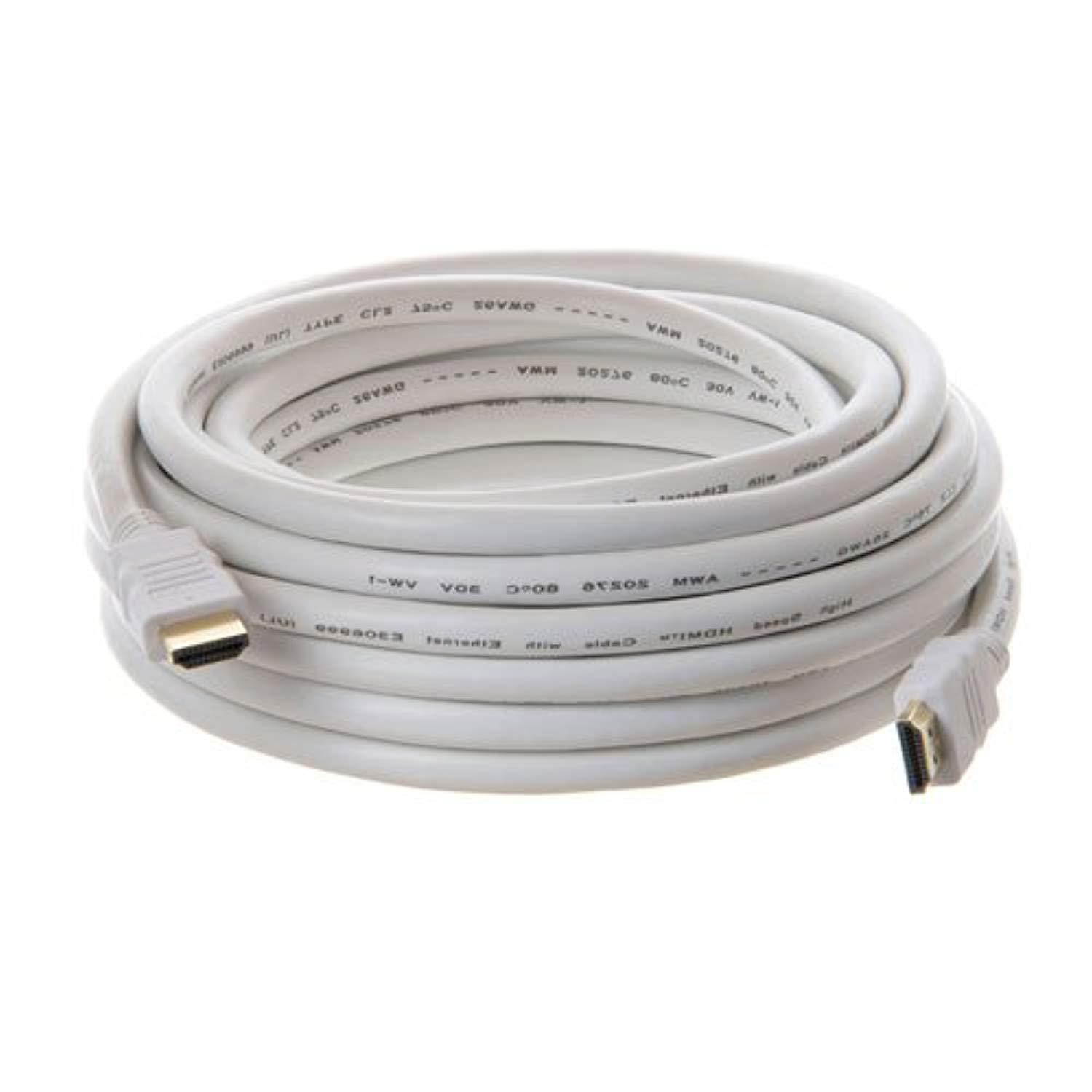 26awg high speed hdmi cable with ethernet 25 feet - supports 3d and audio return, white
