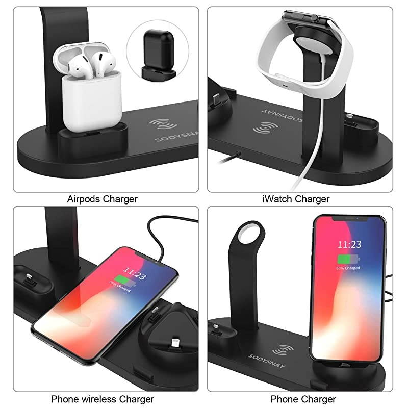 Wireless Charger 3 in 1 Wireless Charging Dock for Apple Watch and Airpods Charging Station for Multiple Devices Qi Fast Wireless Charging Stand Compatible iPhone XXSXRXs Max88 Plus
