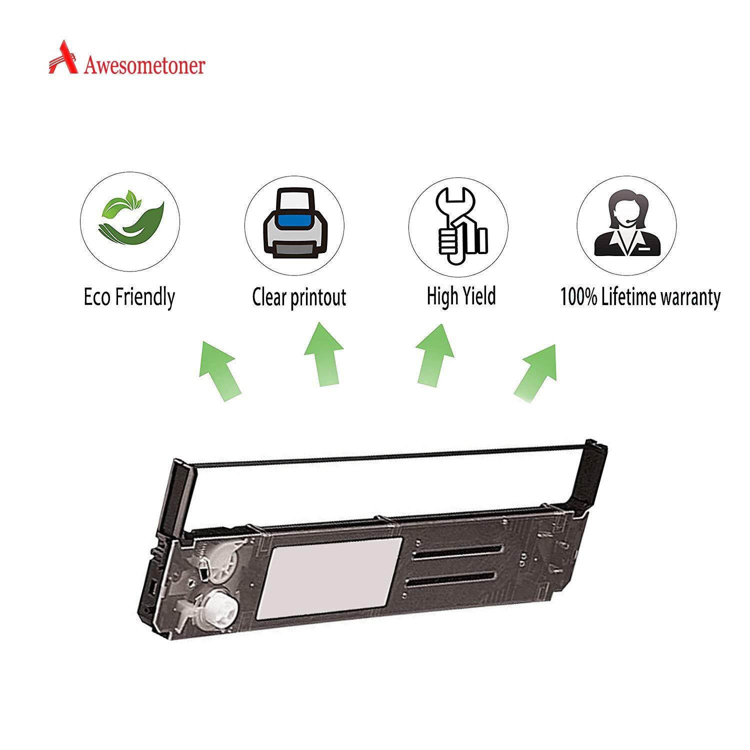 Awesometoner 1 Black Compatible 52103601 Fax Cartridge Ribbon for Okidata ML 393 393C 395