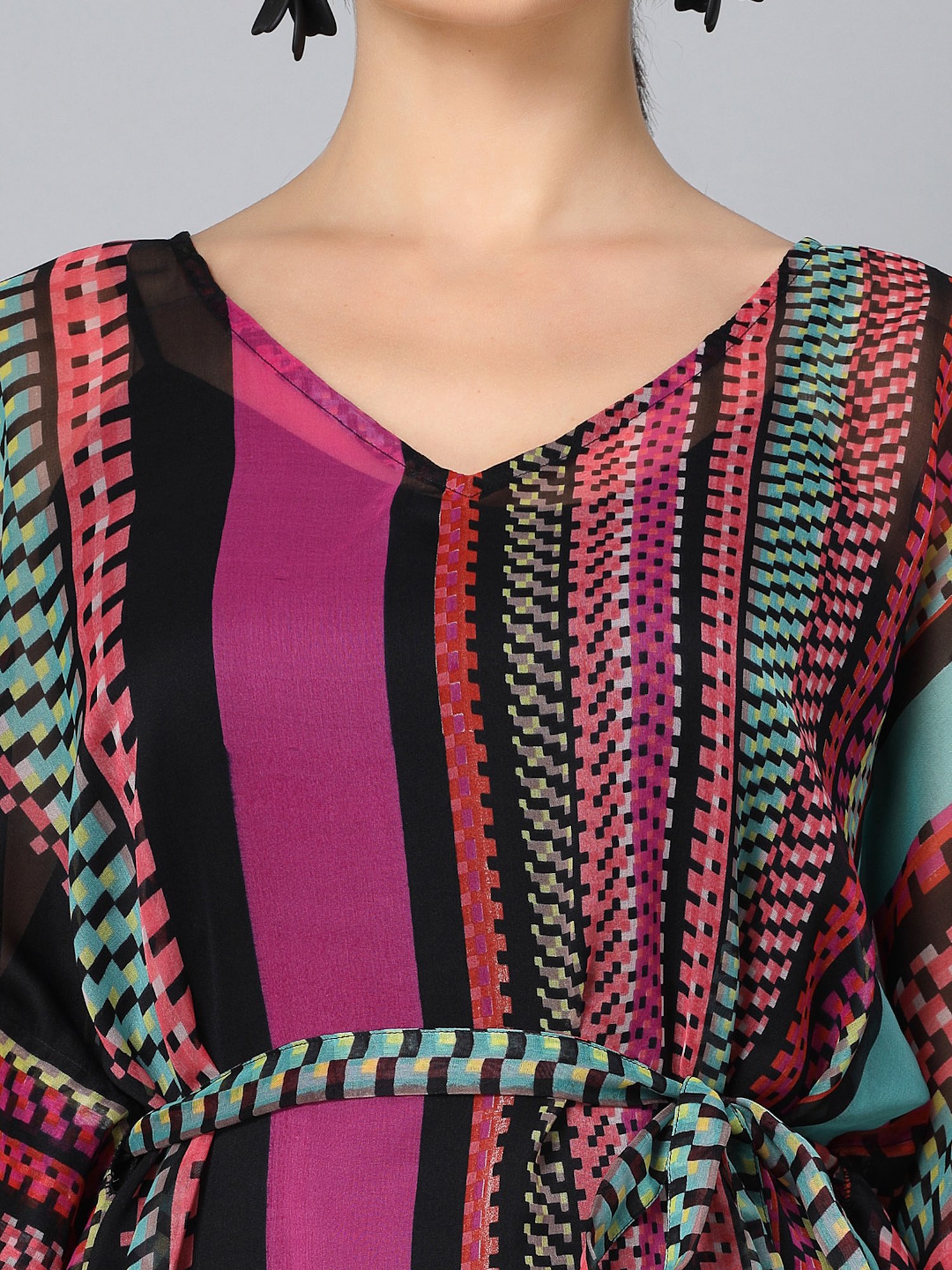 Style Quotient Multicolor Striped Kaftan Top