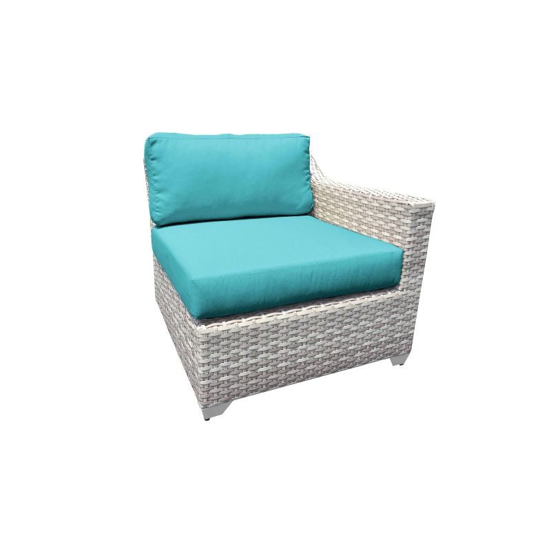 Nolin 7pc Sectional Weathered Brown Frame Sunbrella Spectrum Denim Fabric - La-Z-Boy