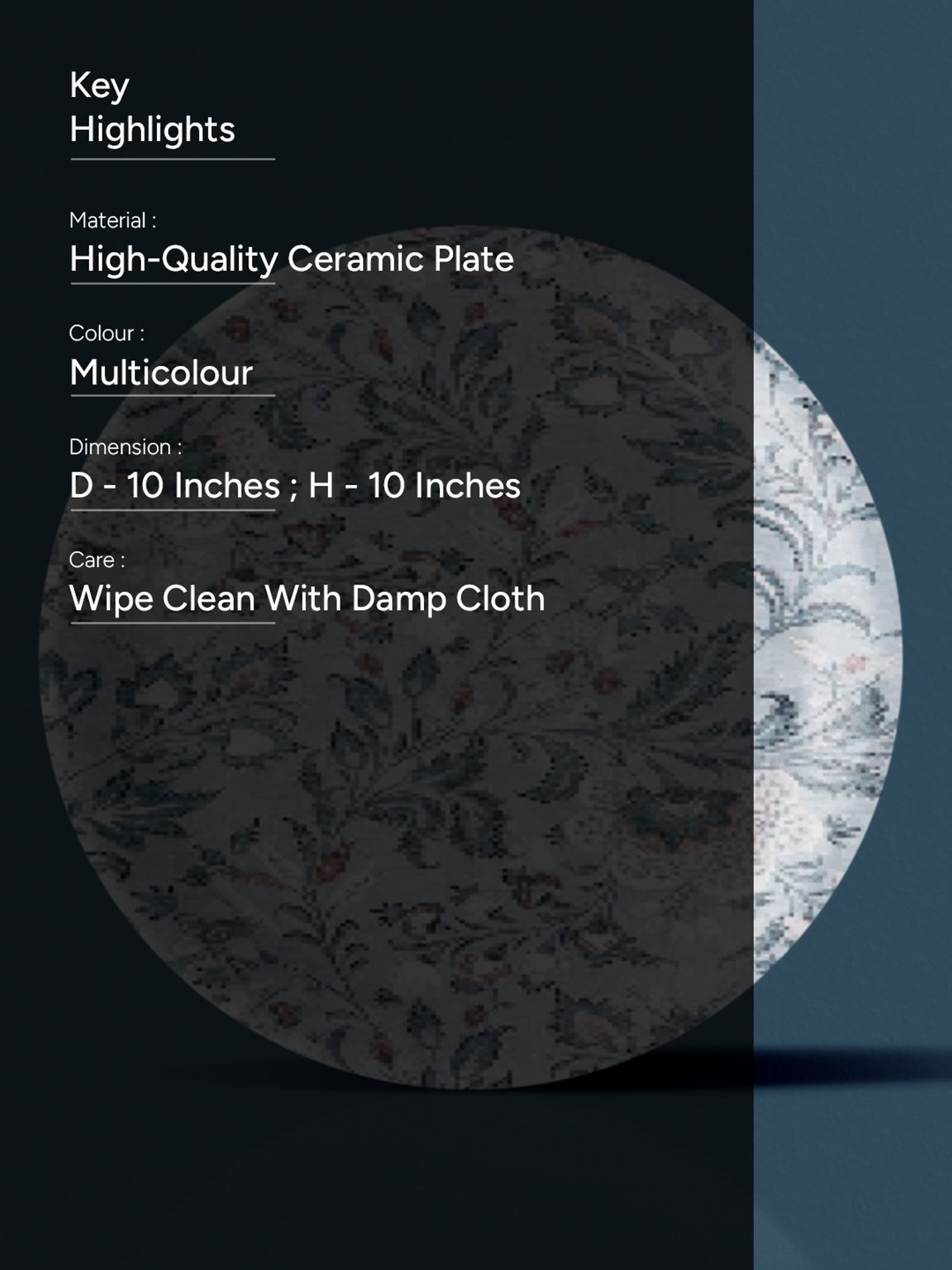 Nestroots Ethnic Printed Multicolor Porcelain Wall Plate