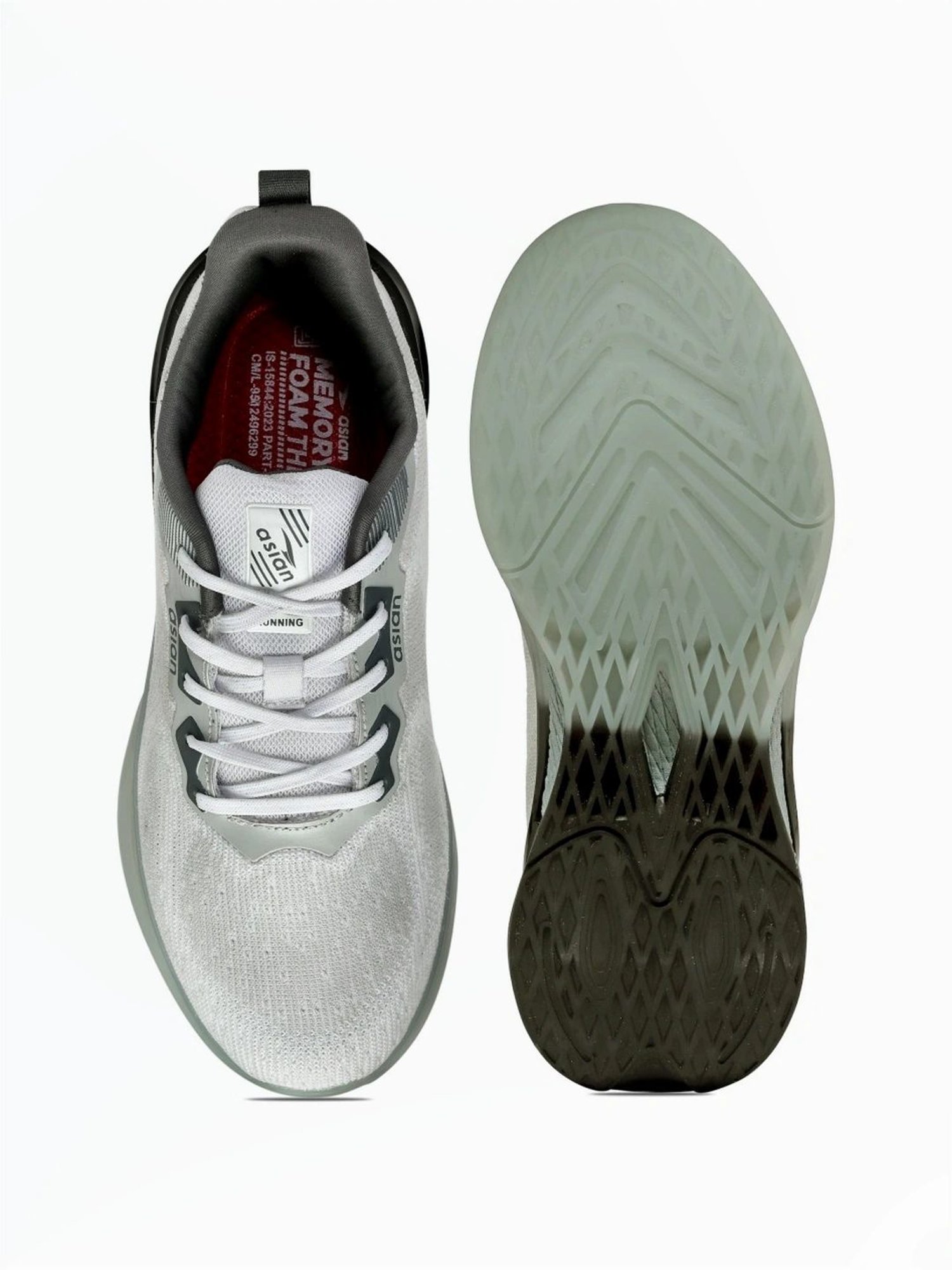 Asian Men's Grey Running Shoes