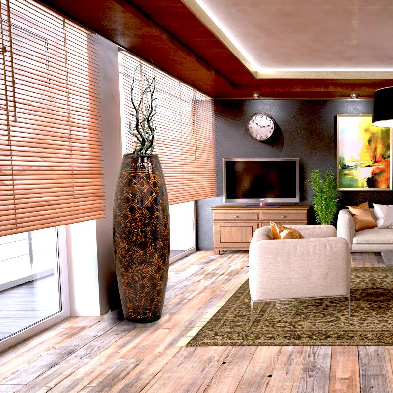 Uniquewise Antique Style Brown Floor Vase, 36 Inch Tall