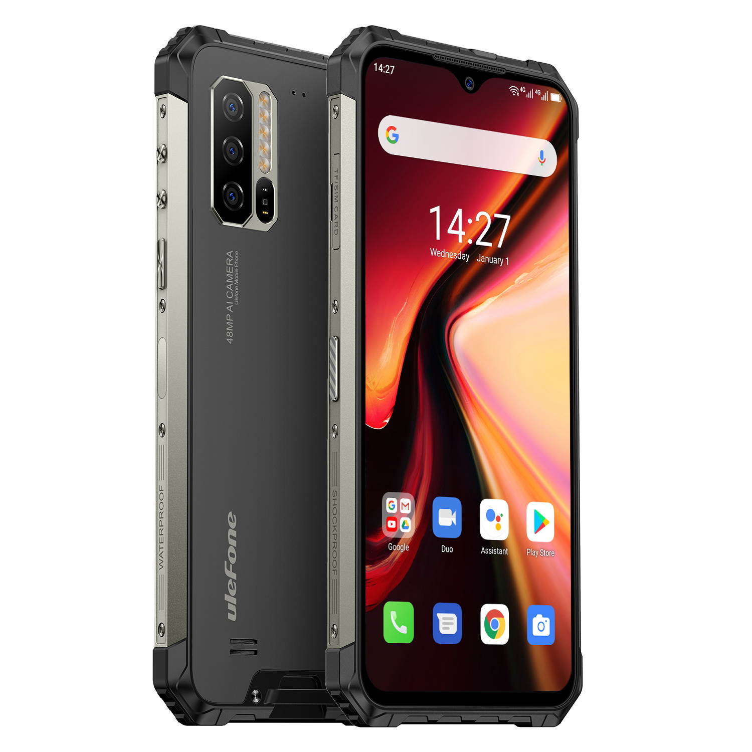 Ulefone Armor 7 Rugged Cell Phones Unlocked, 8GB+128GB Octa-Core Android 9.0 IP68 Waterproof Smartphone, 48MP Triple Rear Camera 6.3" FHD+ Screen 5500mAh Battery Dual SIM 4G LTE