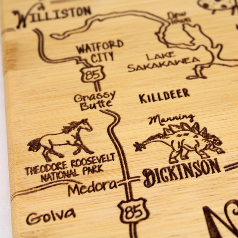 Totally Bamboo Destination North Dakota Serving and Cutting Board