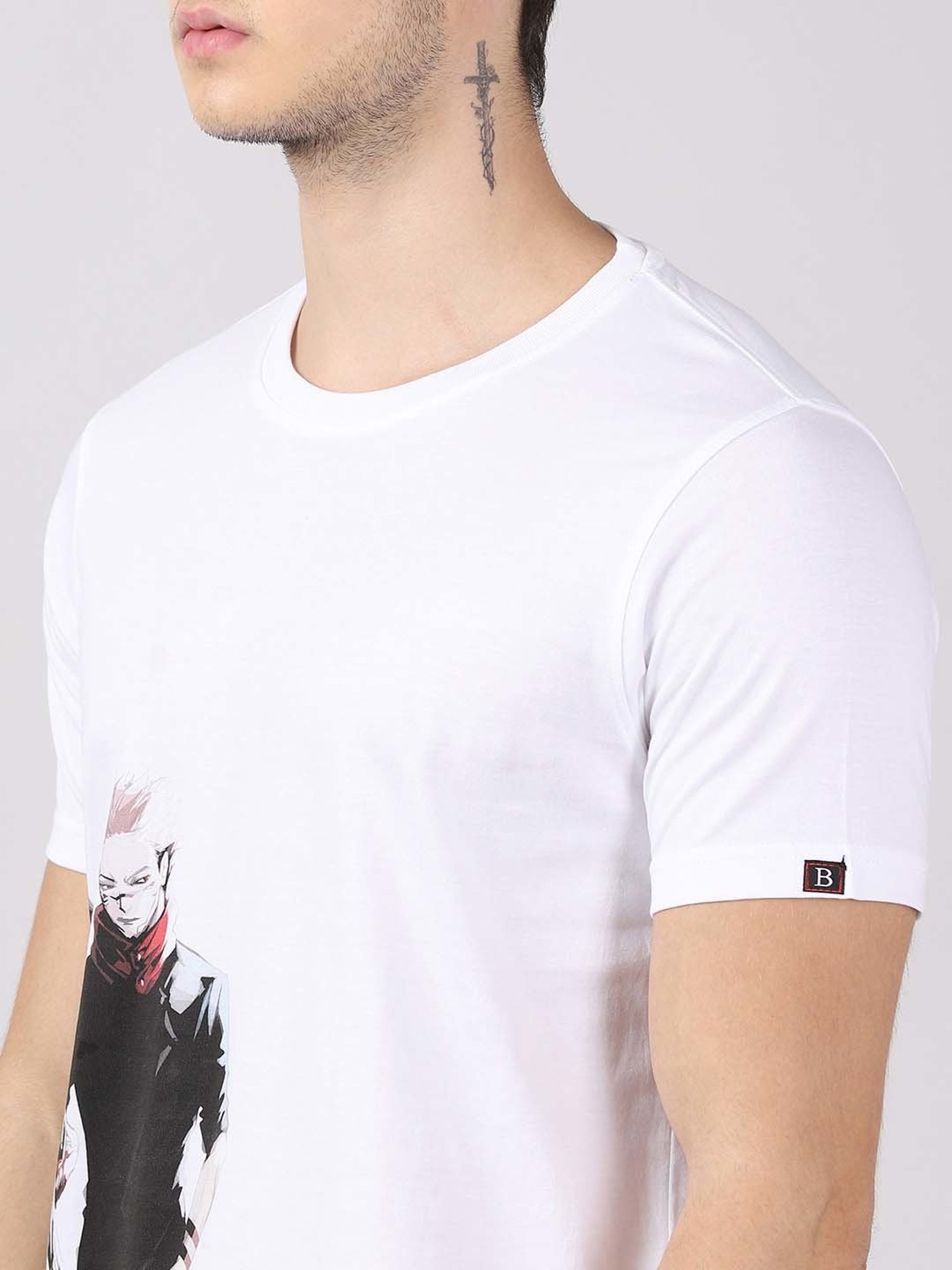 Bushirt White Cotton Crew T-Shirt