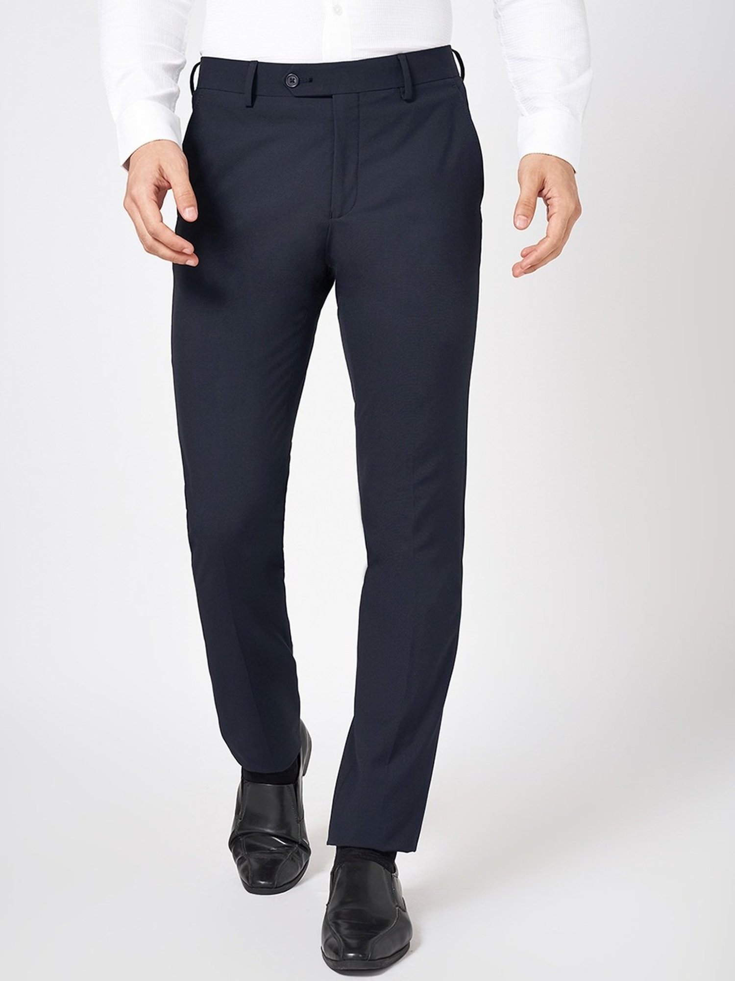 Peregrine By Pantaloons Navy Slim Fit Trousers