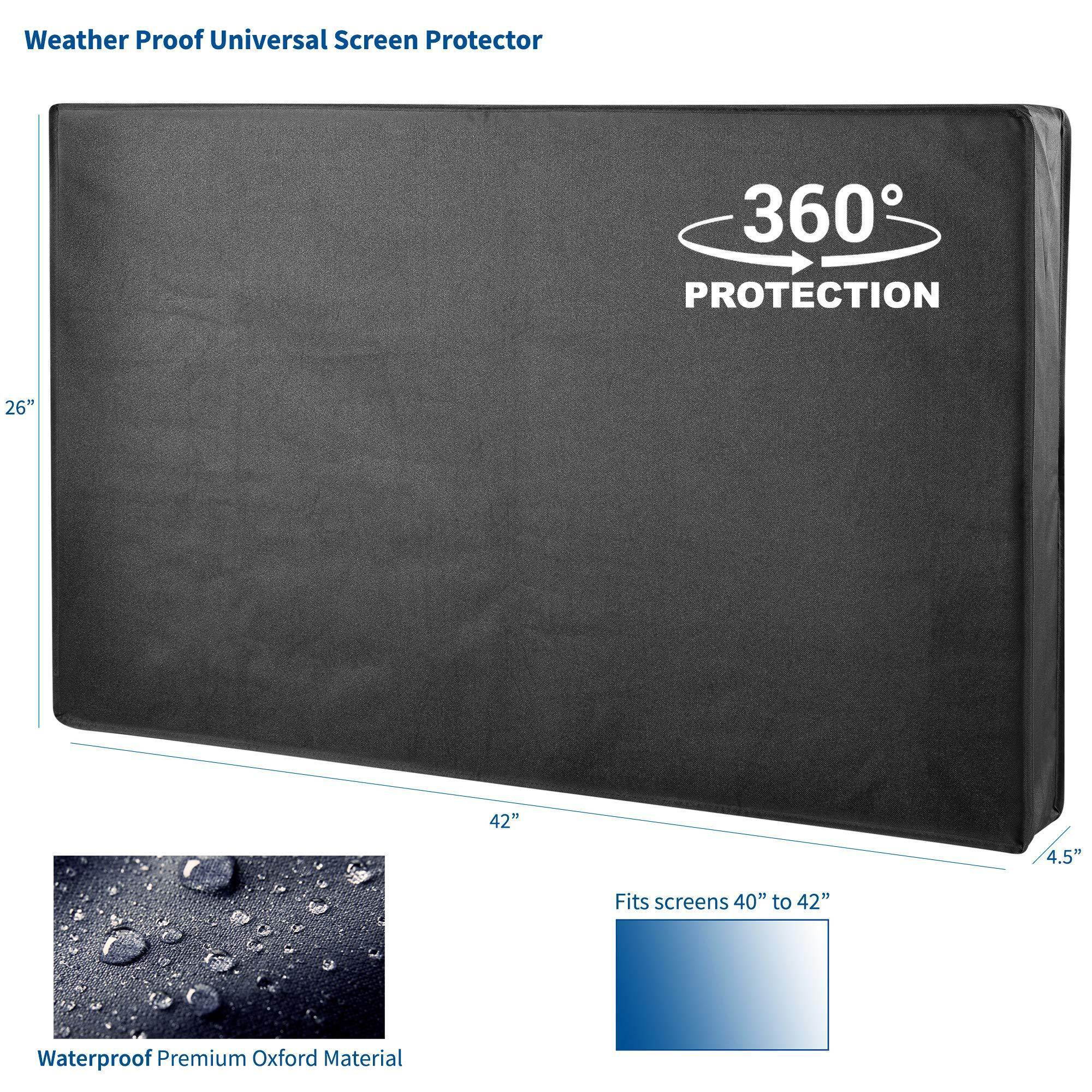 VIVO Flat Screen Cover Protector for 40" to 42" TV Universal Outdoor Waterproof Weather Resistant (COVER-TV040B)