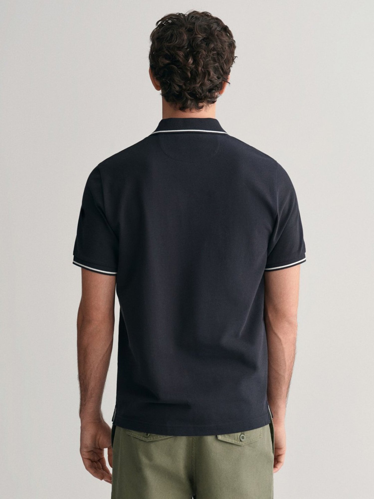 Gant Black Cotton Regular Fit Polo T-Shirt