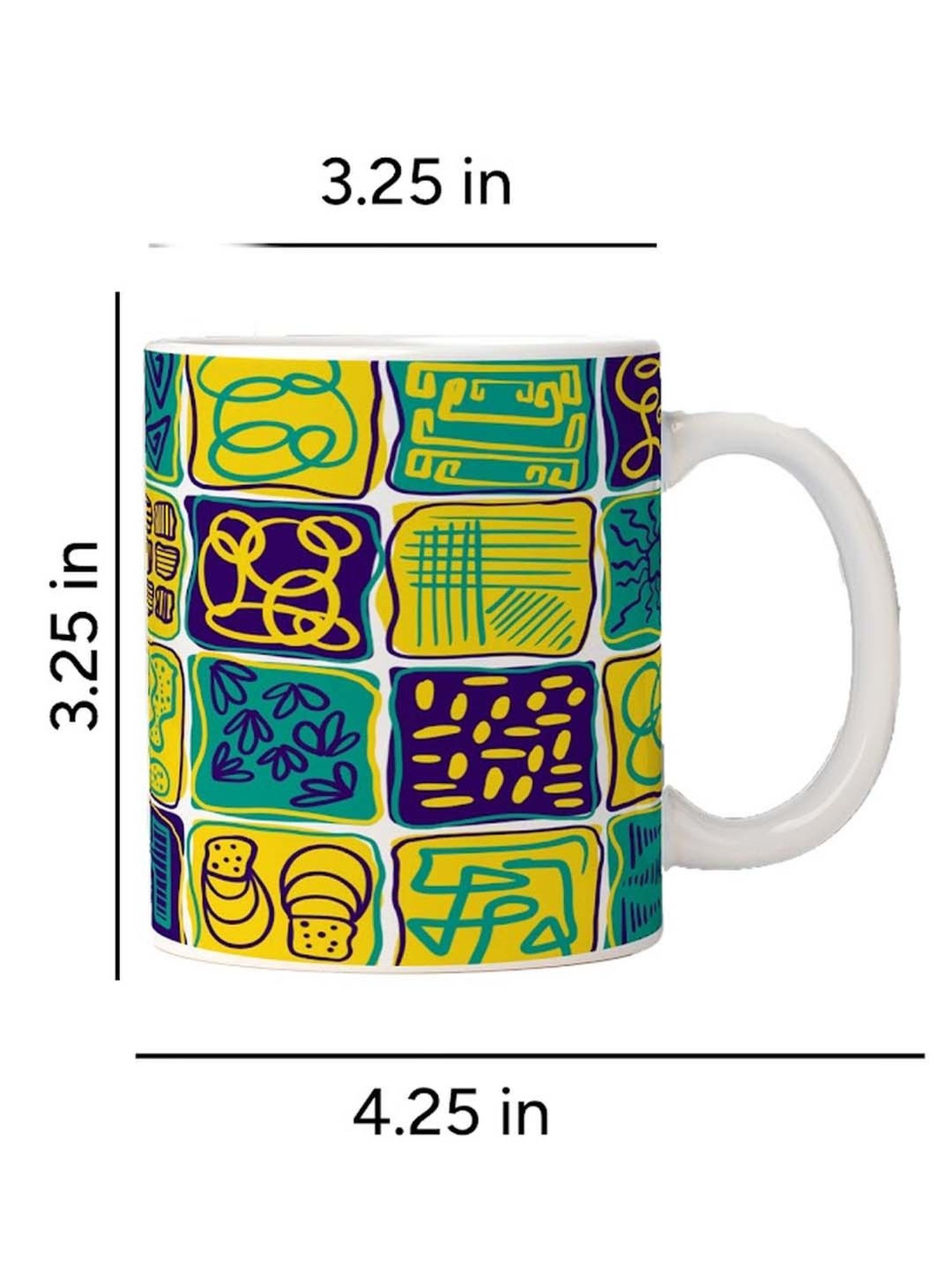 Nestroots White & Green Stoneware Painter'S Palette Coffee Mug (0.325 L)