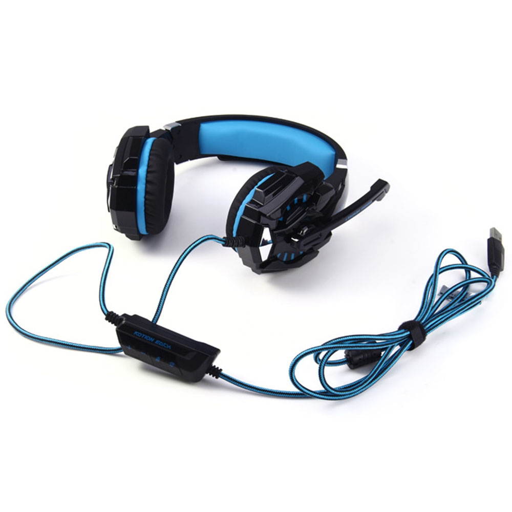KOTION EACH G9000 Gaming Headphone 7.1 Surround USB Vibration Game Headset Headband Headphone with Mic LED Light for PC Gamer