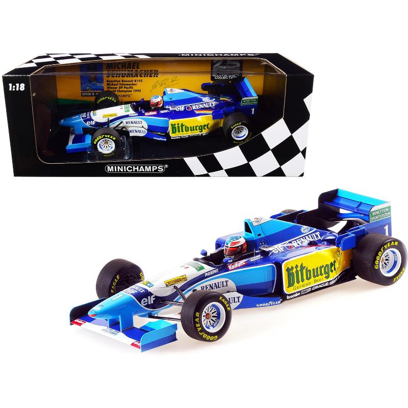 Benetton Renault B195 #1 M. Schumacher Winner Pacific GP F1 World Champion 1995 Ltd Ed 600 pcs 1/18 Diecast Model by Minichamps