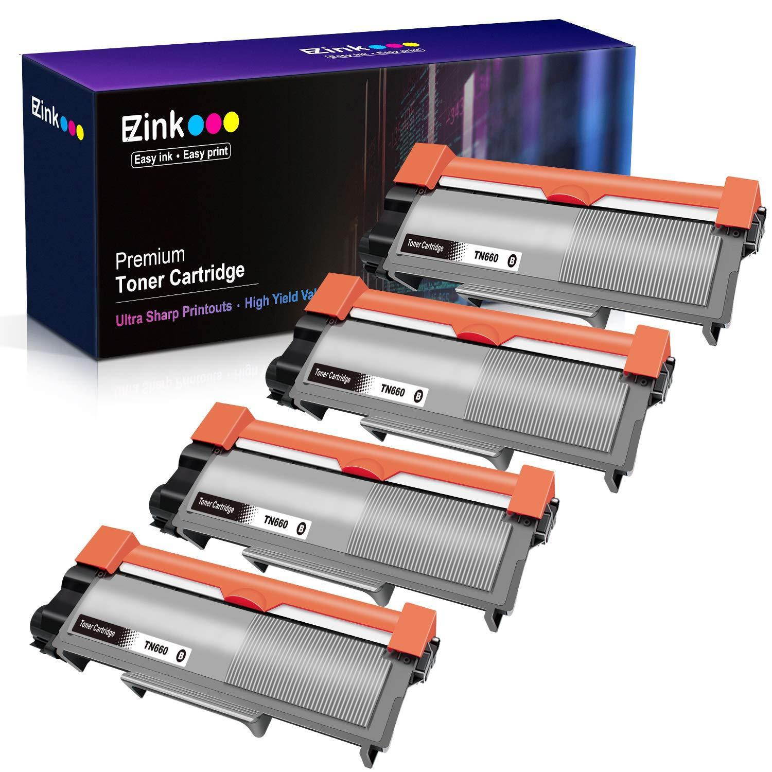 E-Z Ink (TM) Compatible Toner Cartridge Replacement for Brother TN630 TN660 High Yield to use with HL-L2300D DCP-L2520DW DCP-L2540DW HL-L2360DW HL-L2320D HL-L2380DW MFC-L2707DW Printer(Black, 4 Pack)