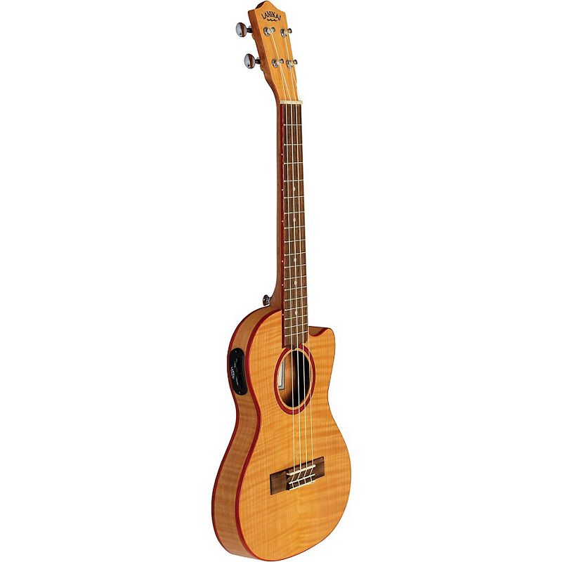 Lanikai Flame Maple Thin Body Tenor Ukulele with Cutaway Natural