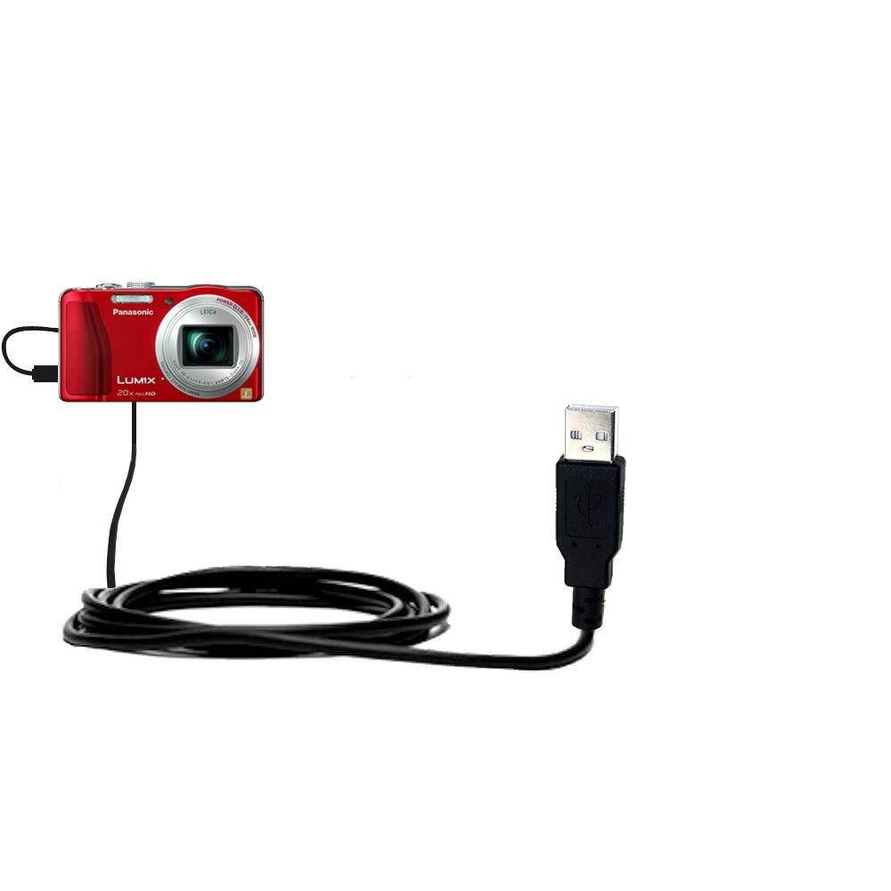 Gomadic Classic Straight USB Cable Suitable for The Panasonic Lumix DMC-ZS20R with Power Hot Sync and Charge Capabilities - Uses TipExchange Technology