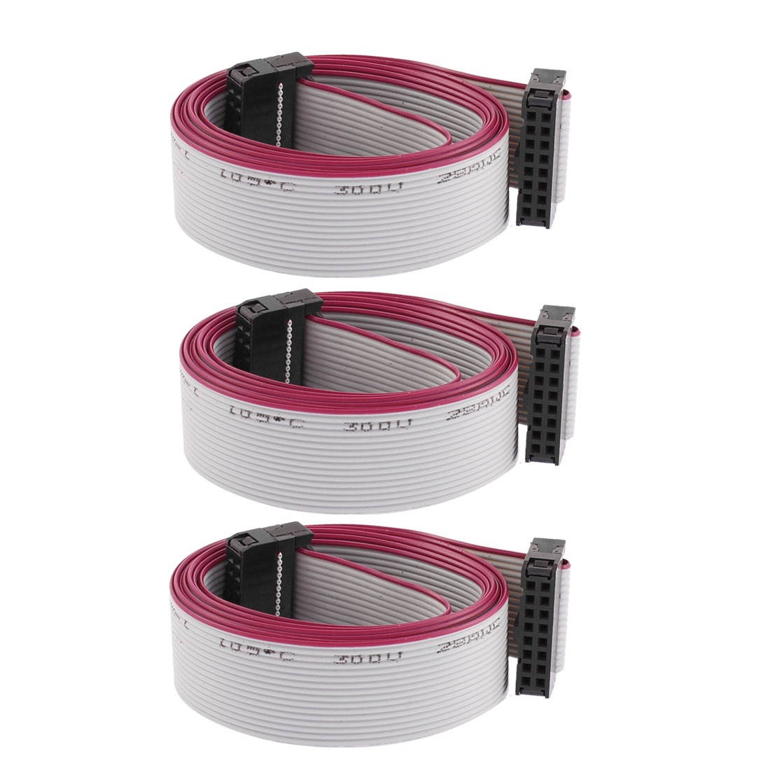 2.54mm Pitch 2x8 Pin IDC Flat Ribbon Cable 100cm Length 3 Pcs