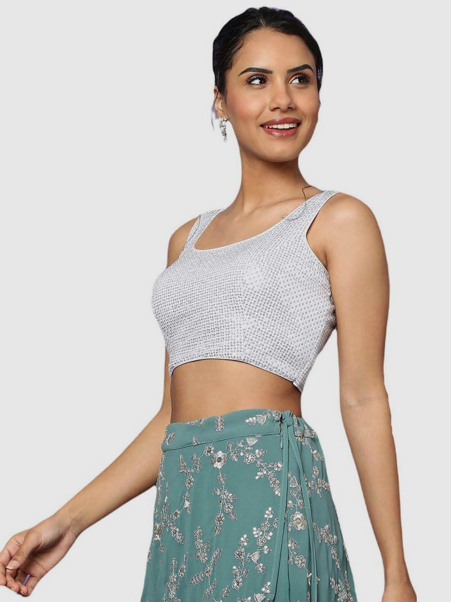 Salwar Studio Red Textured Blouse