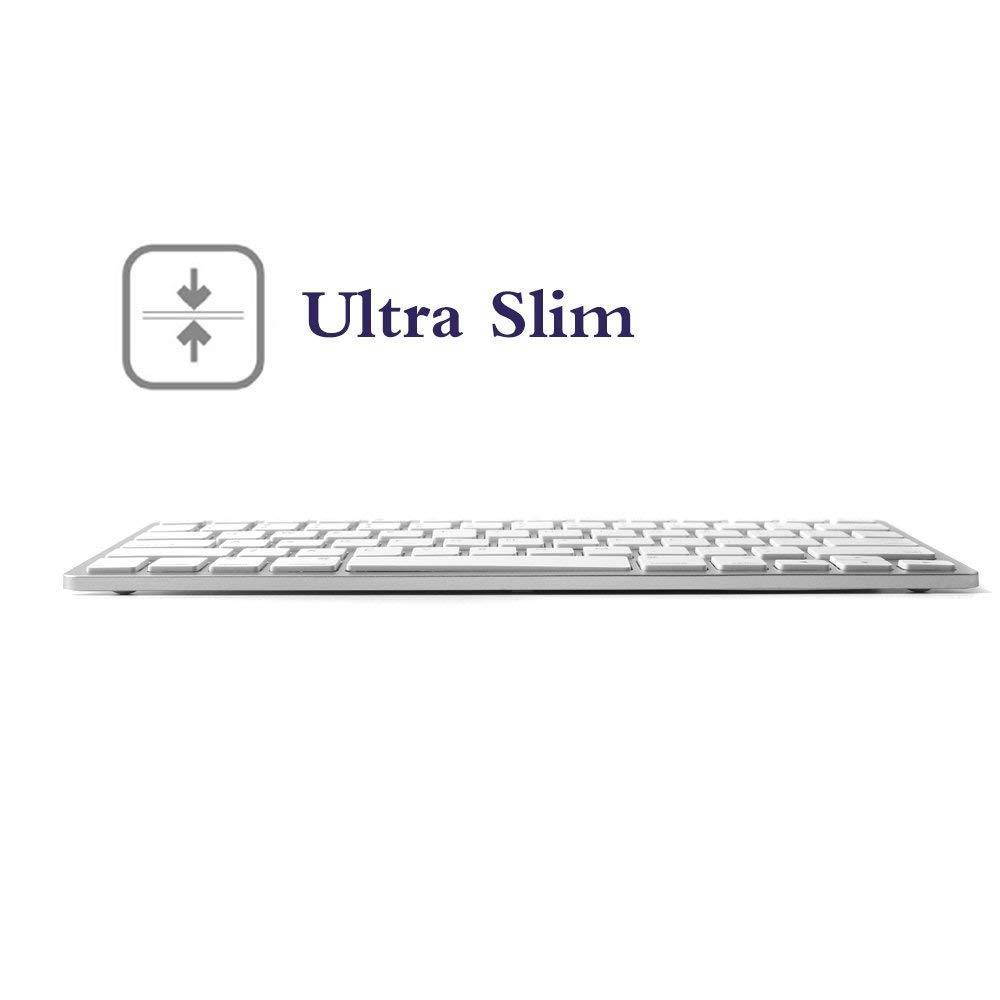 D Dingrich Compatible for Wireless Keyboard White - Windows, iOS, Mac OS, Android System - Computers, Tablets, Smart Phones - iPhone 8/iPhone 8plus/iPhone 7/iPhone 7plus Ultra-Slim (White)