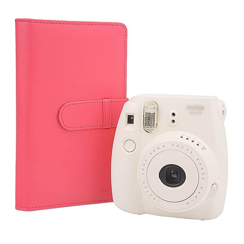 Wallet PU Leather Photo Album Compatible with Fujifilm Instax Mini Instant Film Pink
