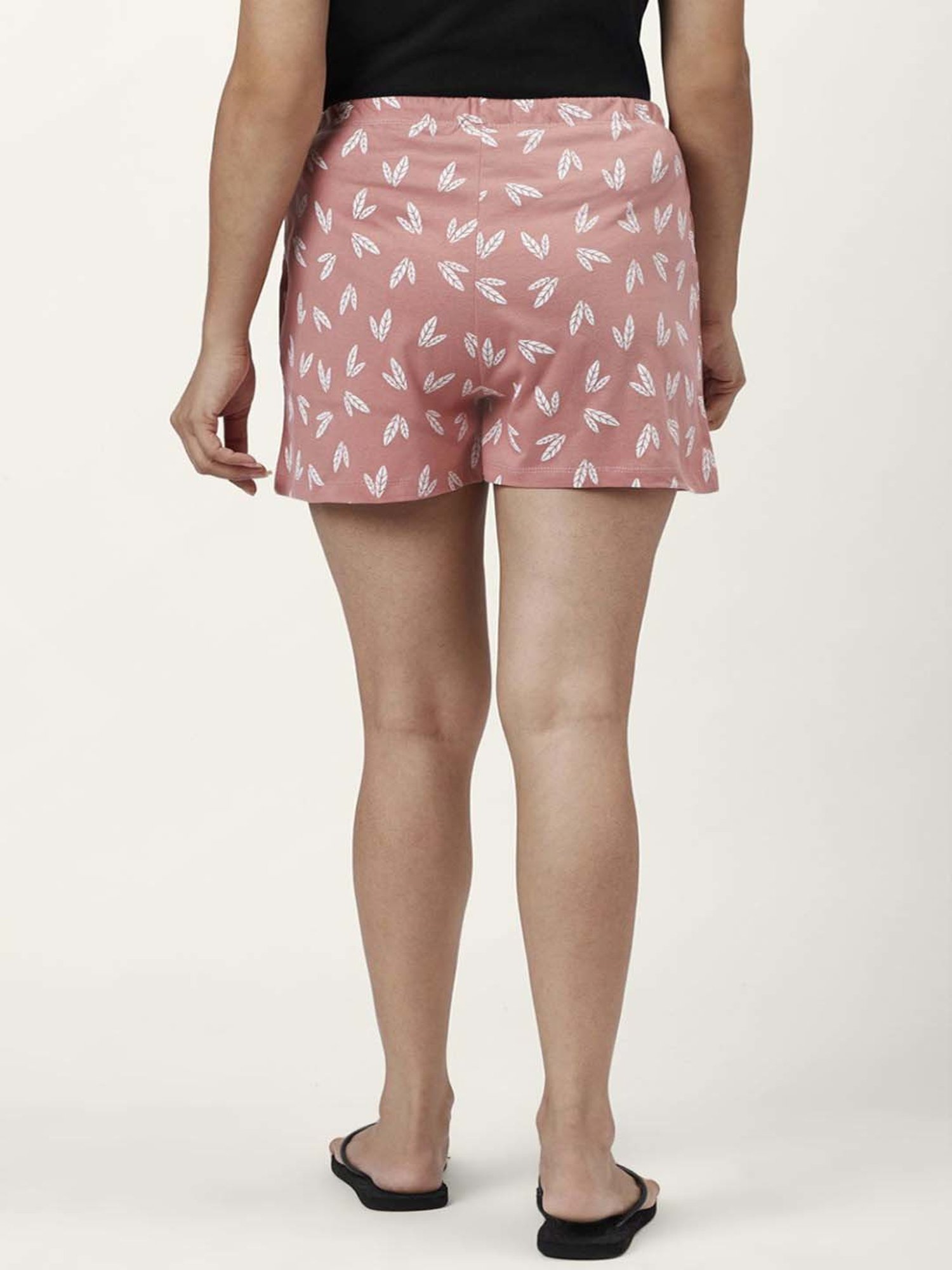 Dreamz by Pantaloons Peach White Cotton Printed Shorts