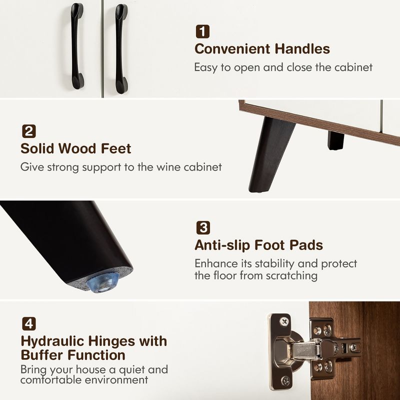 Naples Side Board White/Dark Brown - Chique