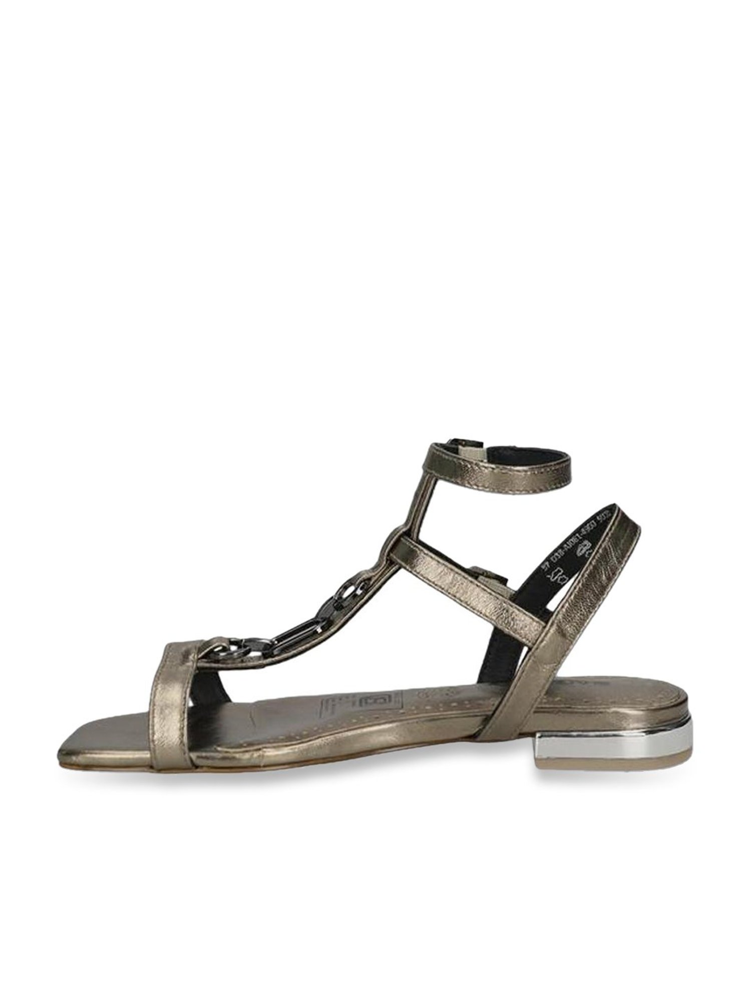 Bagatt Women's Glaze Metallic Ankle Strap Sandals