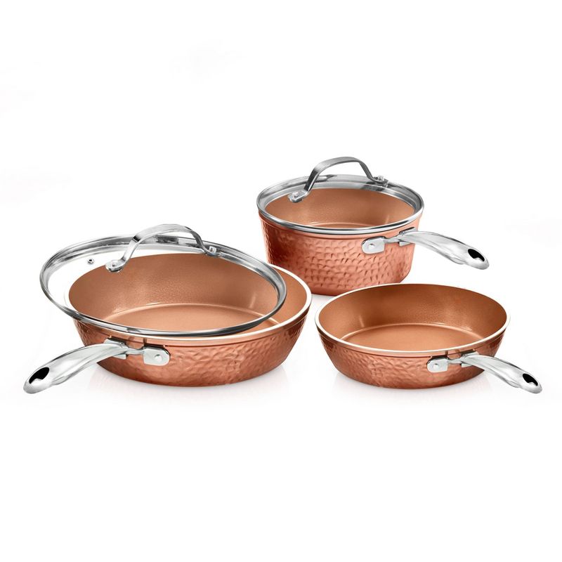Gotham Steel Hammered Copper 5pc Cookware Set
