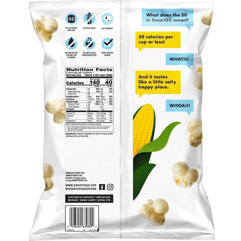 Smart50 Sea Salted Popcorn - 5oz