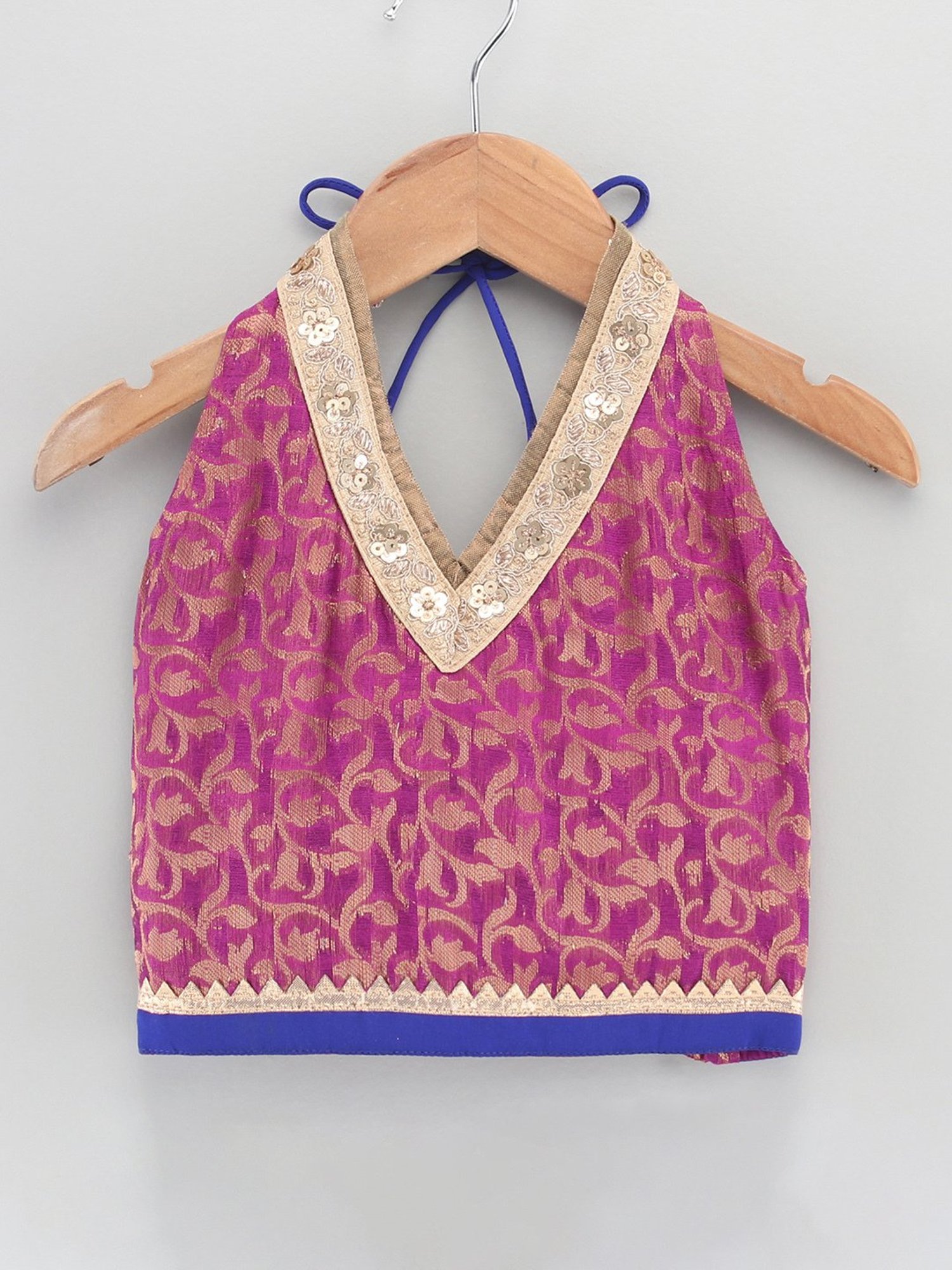 TWISHA Kids Magenta & Orange Self Design Top with Dhoti