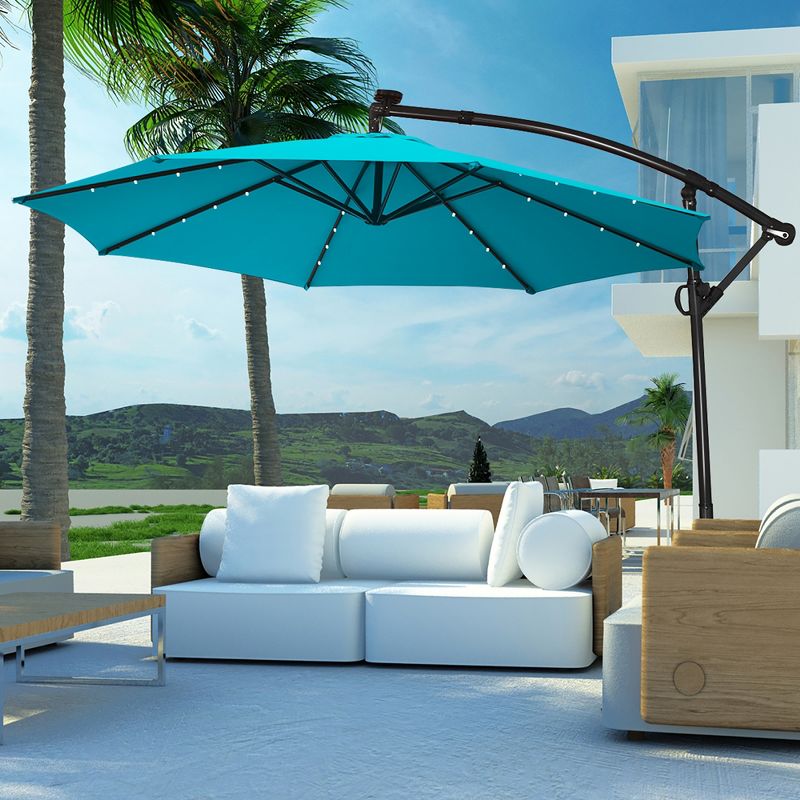 9' x 5' Rectangular Double Top Patio Outdoor Market Umbrella Emerald Green - Crestlive Products
