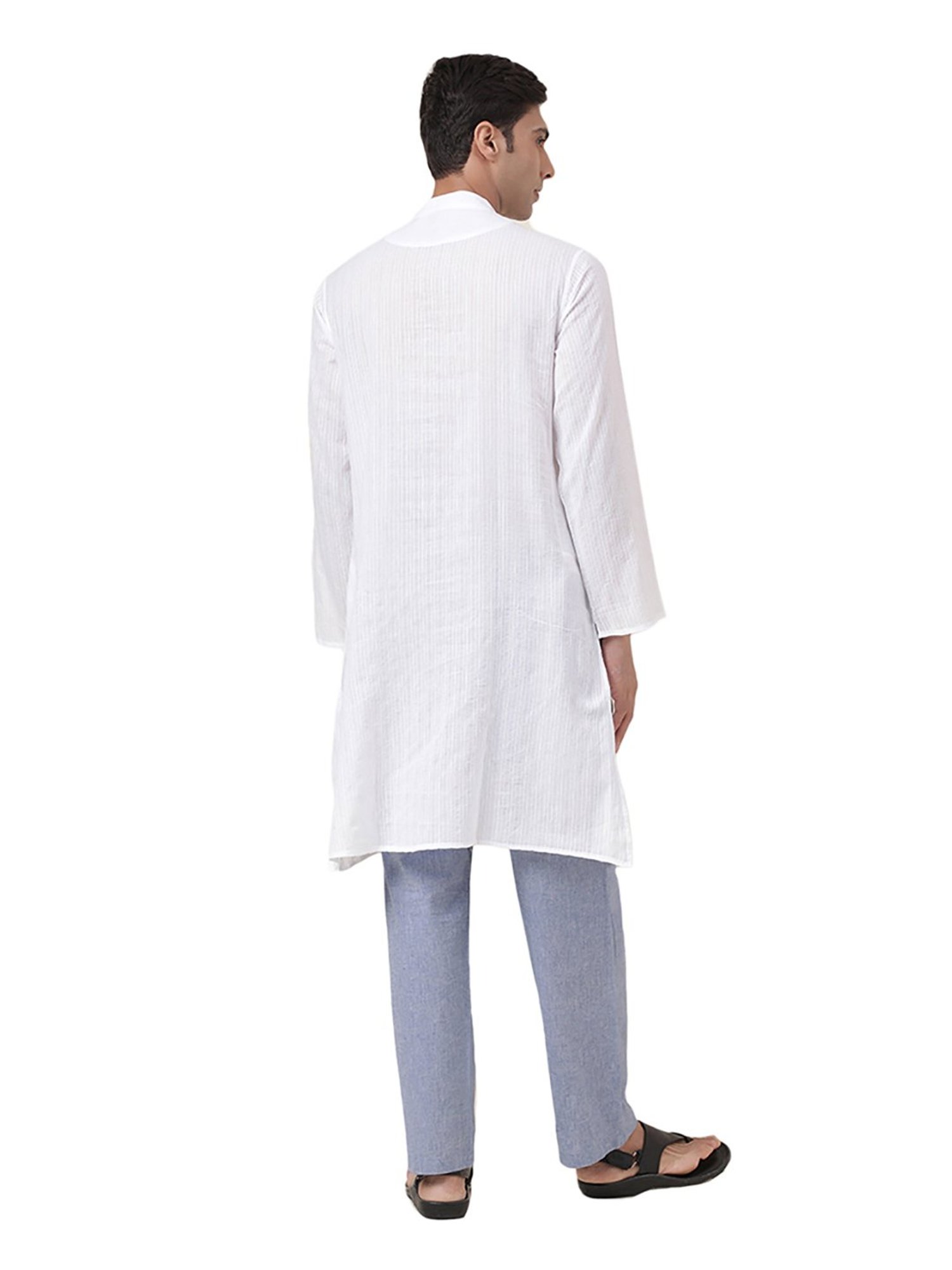 Manthan Red Full Sleeves Solid Kurta