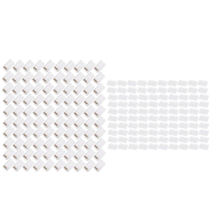 Lejiahong 100Pcs RJ45 CAT6 8-Pin Modular Plugs UTP Unshielded Version With Loading Bar