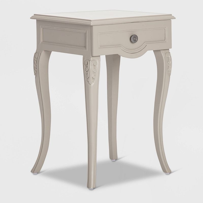 Heston End Table Nightstand with Drawers Gray - Finch