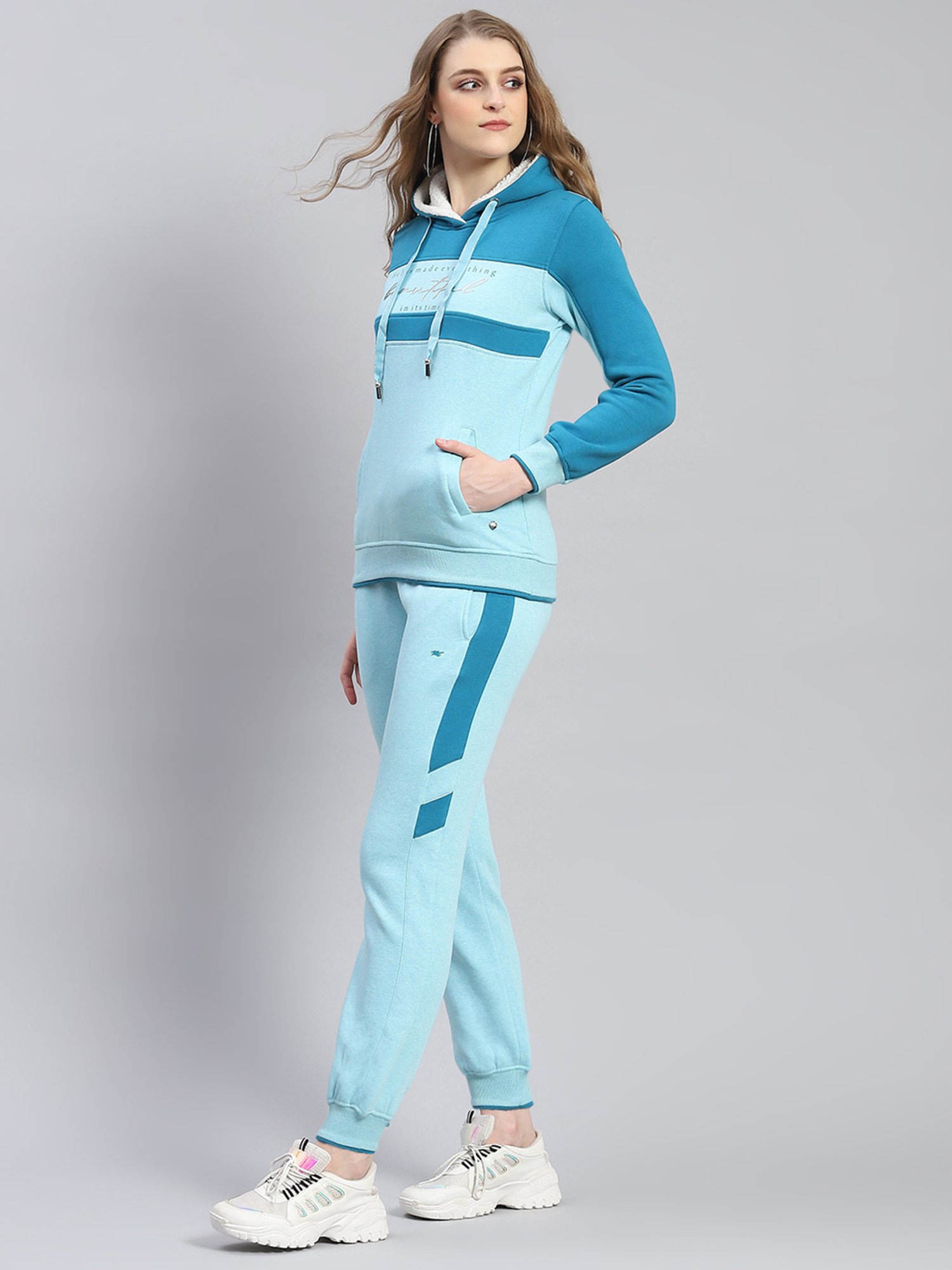 Monte Carlo Aqua Cotton Graphic Print Tracksuit